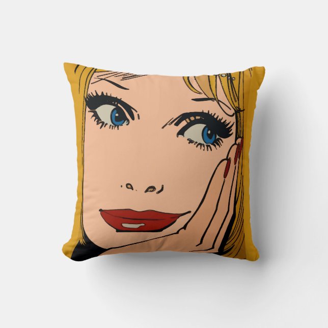 Abstract Face Blonde Cushion (Front)