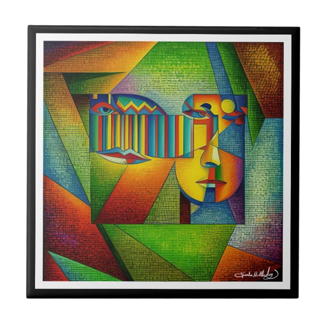 Abstract Face Ceramic Tile (Front)