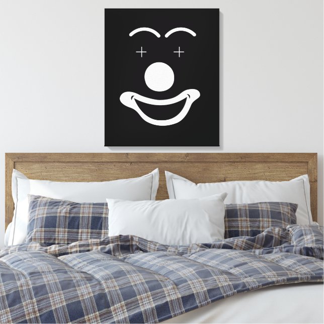 Abstract Face Clown Canvas Print (Insitu(Bedroom))