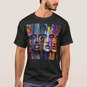 Abstract Face Colourful Artsy Fun Whimsical Modern T-Shirt