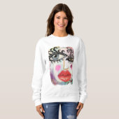 Abstract Face Colourful Cool Graffiti Whimsical Ar Sweatshirt (Front Full)