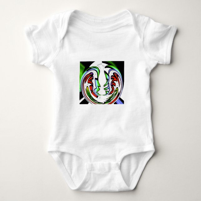 Abstract Face Hakuna Matata Art Print Baby Bodysuit (Front)