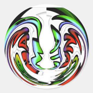 Abstract Face Hakuna Matata Art Print Classic Round Sticker