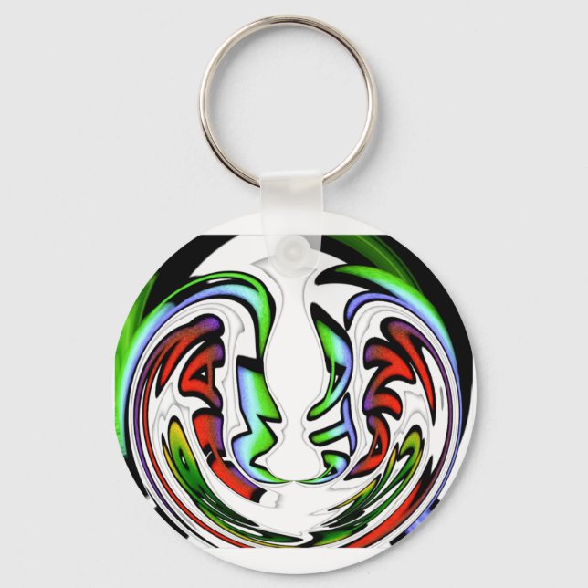 Abstract Face Hakuna Matata Art Print Key Ring (Front)