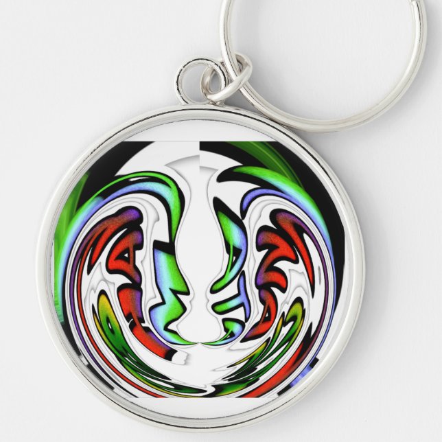 Abstract Face Hakuna Matata Art Print Key Ring (Front)