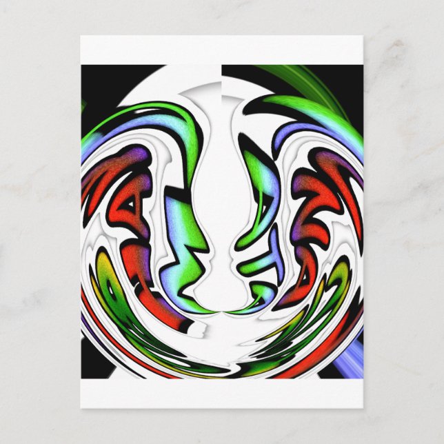 Abstract Face Hakuna Matata Art Print Postcard (Front)