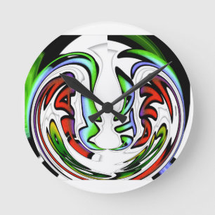 Abstract Face Hakuna Matata Art Print Round Clock