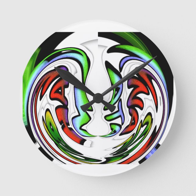 Abstract Face Hakuna Matata Art Print Round Clock (Front)