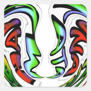 Abstract Face Hakuna Matata Art Print Square Sticker