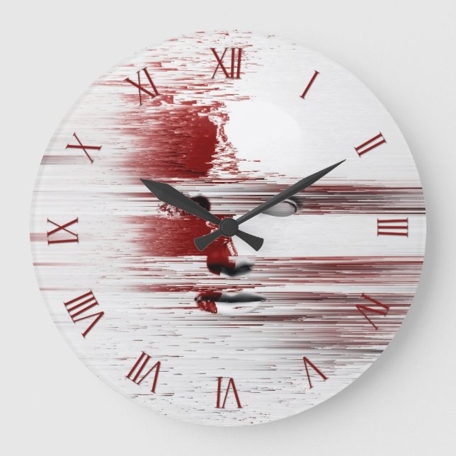 Abstract face in red large clock (Front)
