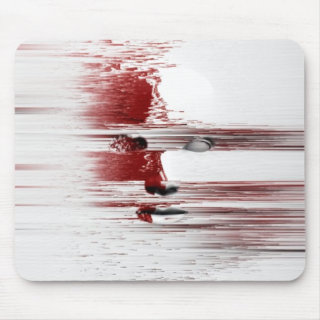 Abstract face in red mouse pad (Front)