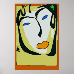 Abstract Face In Yellow , Poster