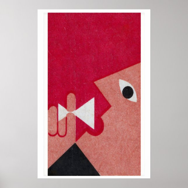 Abstract Face Matchbox Art Print, Czechoslovak Poster (Front)