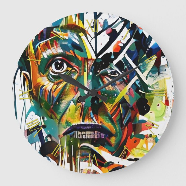 Abstract face of an alien large clock (Front)