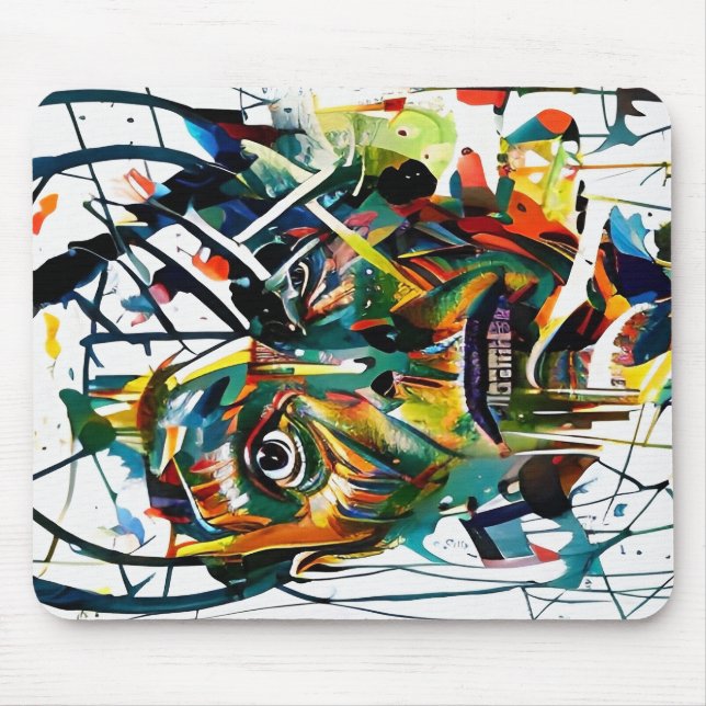 Abstract face of an alien mouse pad (Front)