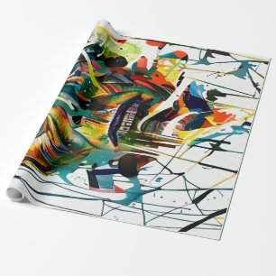 Abstract face of an alien wrapping paper