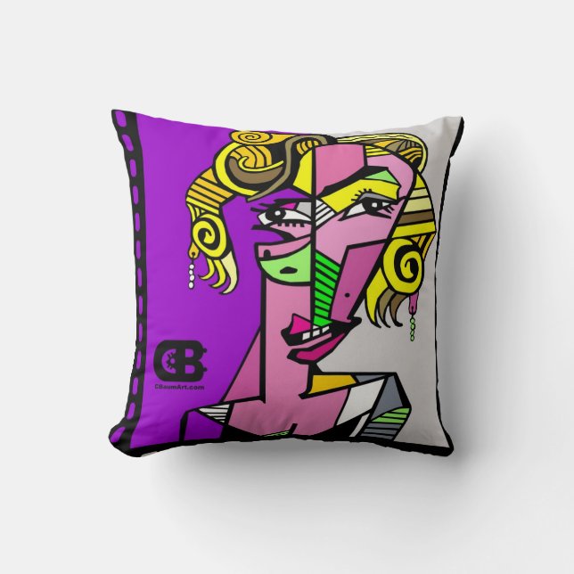 Abstract Face of Female Cushion (Front)
