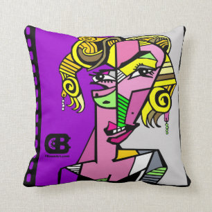 Abstract Face of Female Cushion