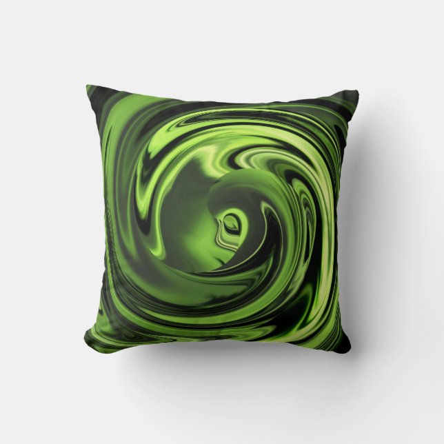 Abstract Face of Innocence in Chartreuse Pillow (Front)