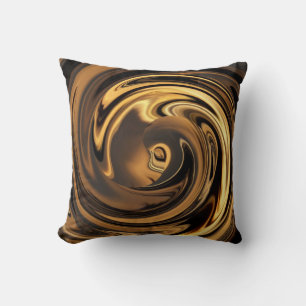 Abstract Face of Innocence in Gold Throw Pillow
