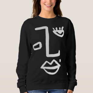 Abstract Face One Line Women Men Kids Boys Girls T Sweatshirt