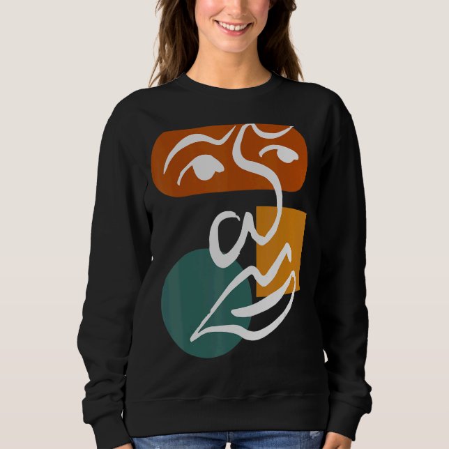 Abstract Face One Line Women Men Kids Boys Girls T Sweatshirt (Front)