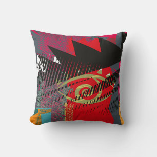 Abstract face painting, wall art, vintage design i cushion