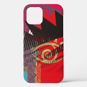 Abstract face painting, wall art, vintage design i iPhone 12 case