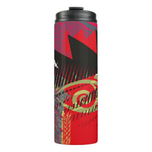 Abstract face painting, wall art, vintage design i thermal tumbler