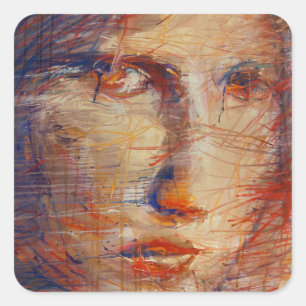Abstract Face Square Sticker
