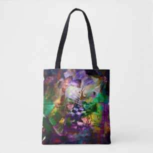 Abstract face with symbols tote bag