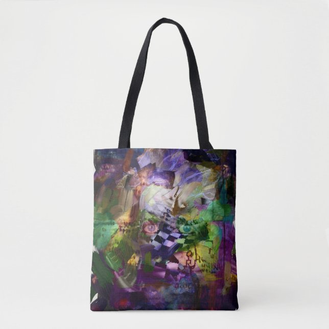 Abstract face with symbols tote bag (Front)