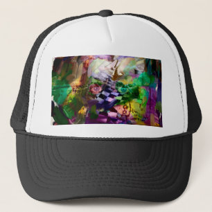 Abstract face with symbols trucker hat
