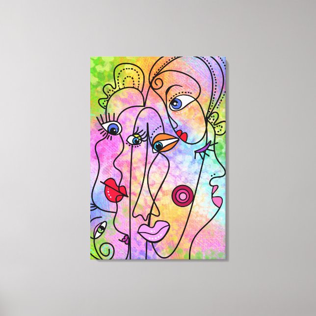 Abstract Faces Canvas Print (Front)