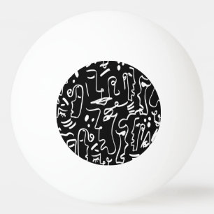 Abstract Faces Masks: Geometric Pattern Ping Pong Ball