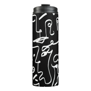 Abstract Faces Masks: Geometric Pattern Thermal Tumbler