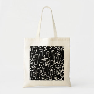 Abstract Faces Masks: Geometric Pattern Tote Bag