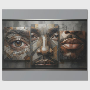 Abstract Facial Features Wrapping Paper