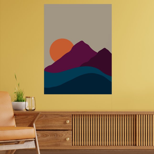 Abstract Fall Autumn Mountain Landscape Sunset  Poster (Living Room 2)
