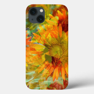 Abstract Fall Colour Flowers iPhone 13 Case
