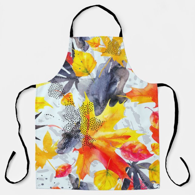 Abstract fall seamless pattern in bright autumn co apron (Front)