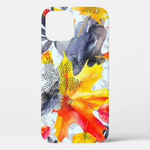 Abstract fall seamless pattern in bright autumn co iPhone 12 case