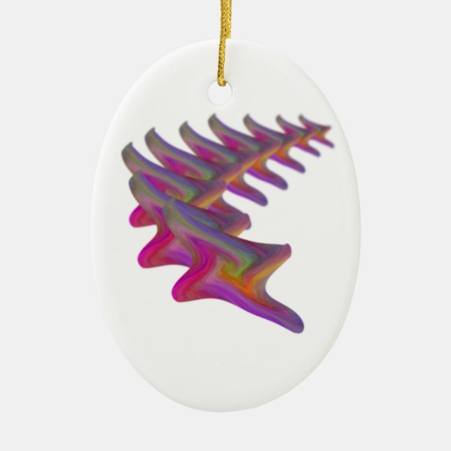Abstract falling star, gifts ceramic tree decoration (Front)