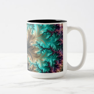 Abstract faloral Two-Tone coffee mug
