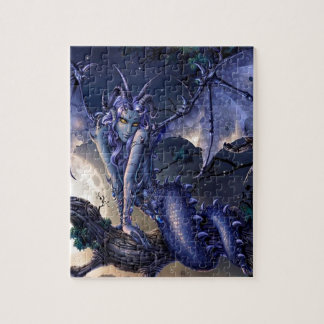 Abstract Fantasy Dragon Girl Flirt Jigsaw Puzzle