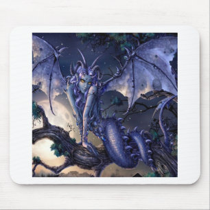 Abstract Fantasy Dragon Girl Flirt Mouse Pad