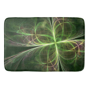 Abstract Fantasy Four Leaves Green Clover Bath Mat