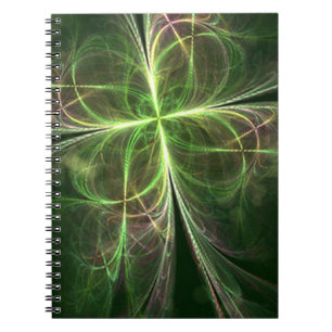 Abstract Fantasy Four Leaves Green Clover Notebook
