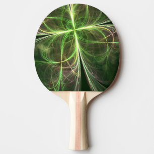 Abstract Fantasy Four Leaves Green Clover Ping Pong Paddle