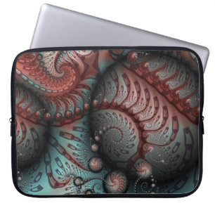 Abstract Fantasy Fractal Art Balls Brown Blue Laptop Sleeve